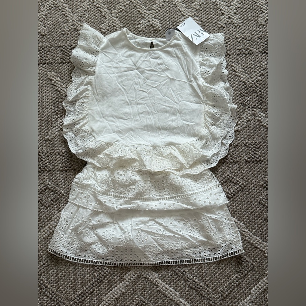 Zara White Eyelet Dress